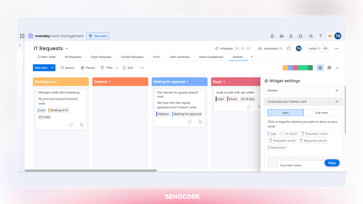 H&igrave;nh 2  Theo D&otilde;i Tiến Độ C&ocirc;ng Việc Với Kanban View