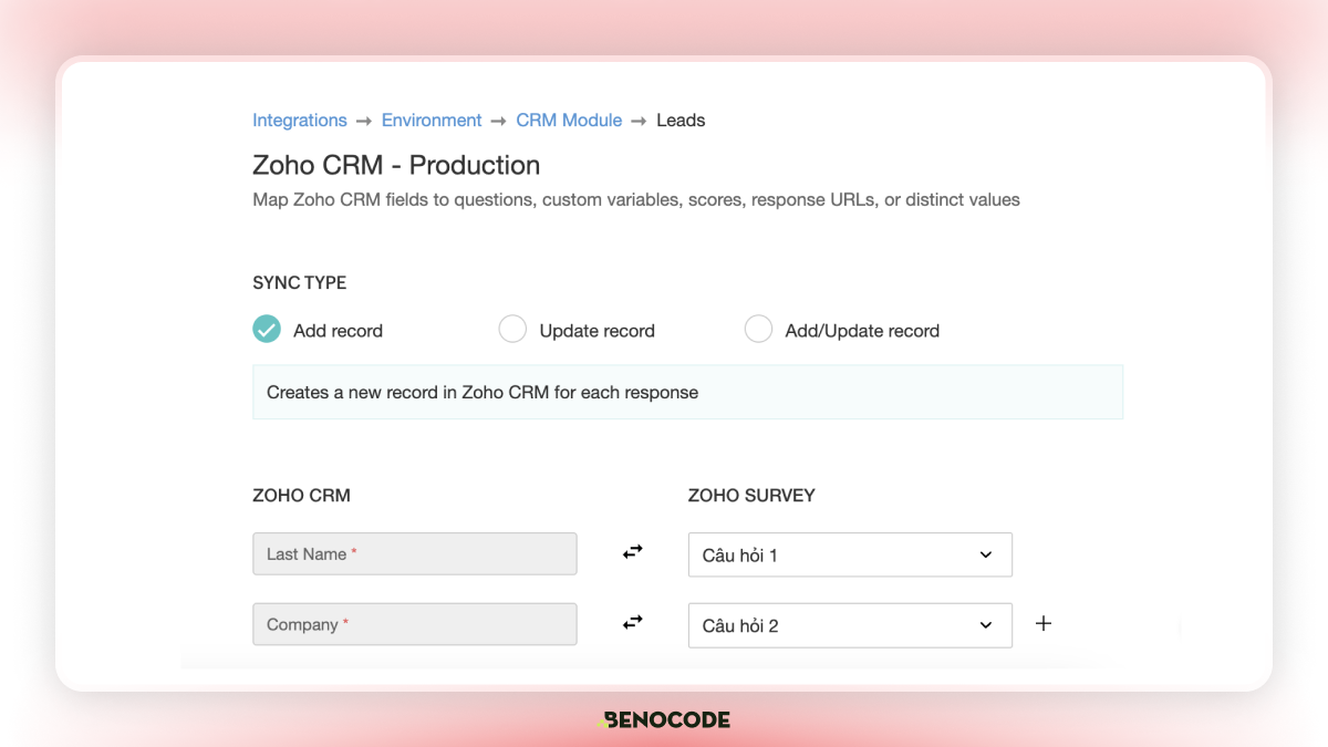 Ket Noi Zoho Survey Voi Zoho Crm 8