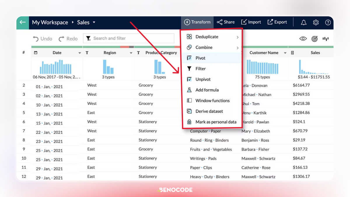 zoho-analytics-bien-doi-du-lieu