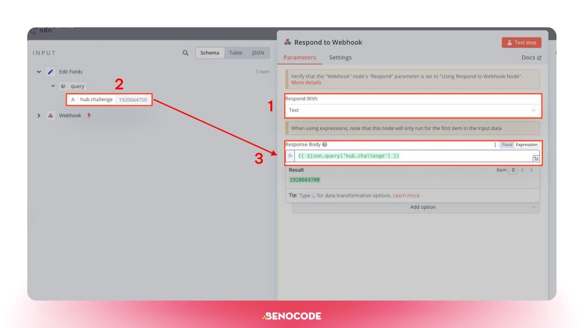 Cai Dat Node Respone to Webhook